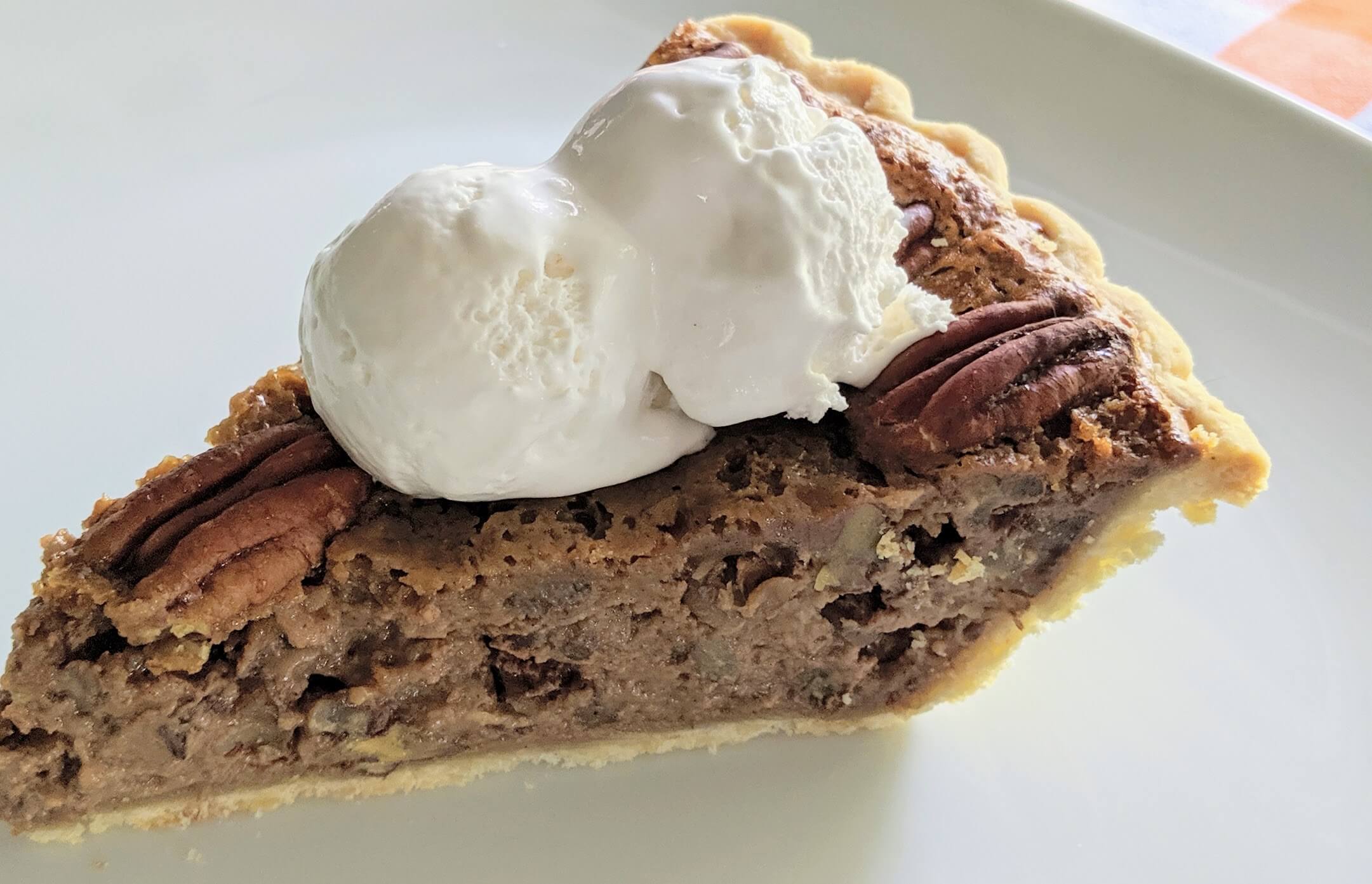 Pecan Pie with Coconut Whipped Topping 