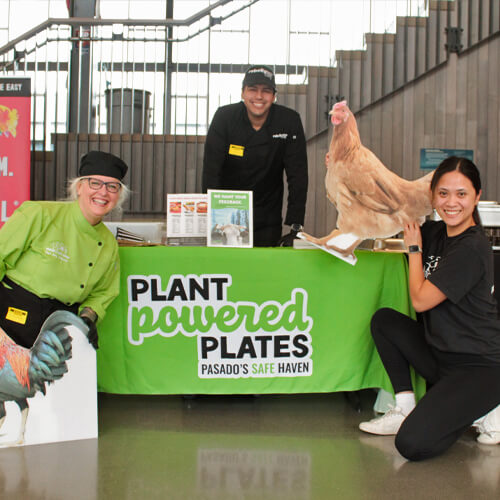 Three individuals at a 