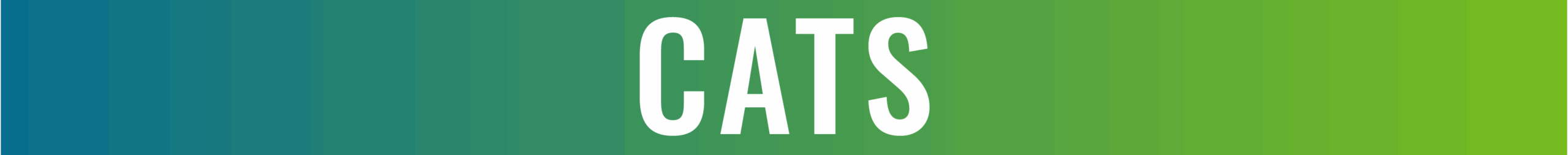 The word "CATS" in large white capital letters is centered on a gradient background transitioning from blue to green, perfect for sharing animal tips or highlighting summer pet safety.