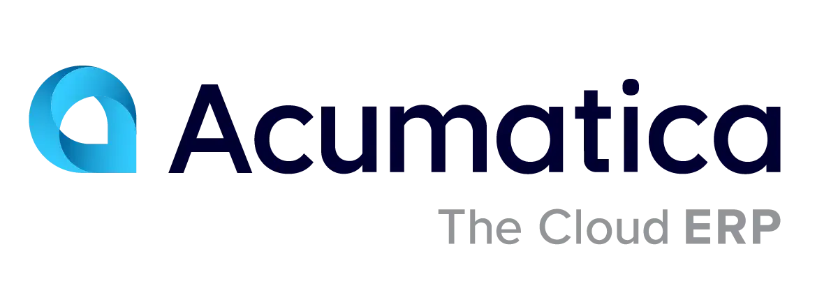 Acumatica logo with a blue and white icon on the left and the words "Acumatica The Cloud ERP" in blue and gray text on the right, as seen at Pasado's Celebration of Love event.